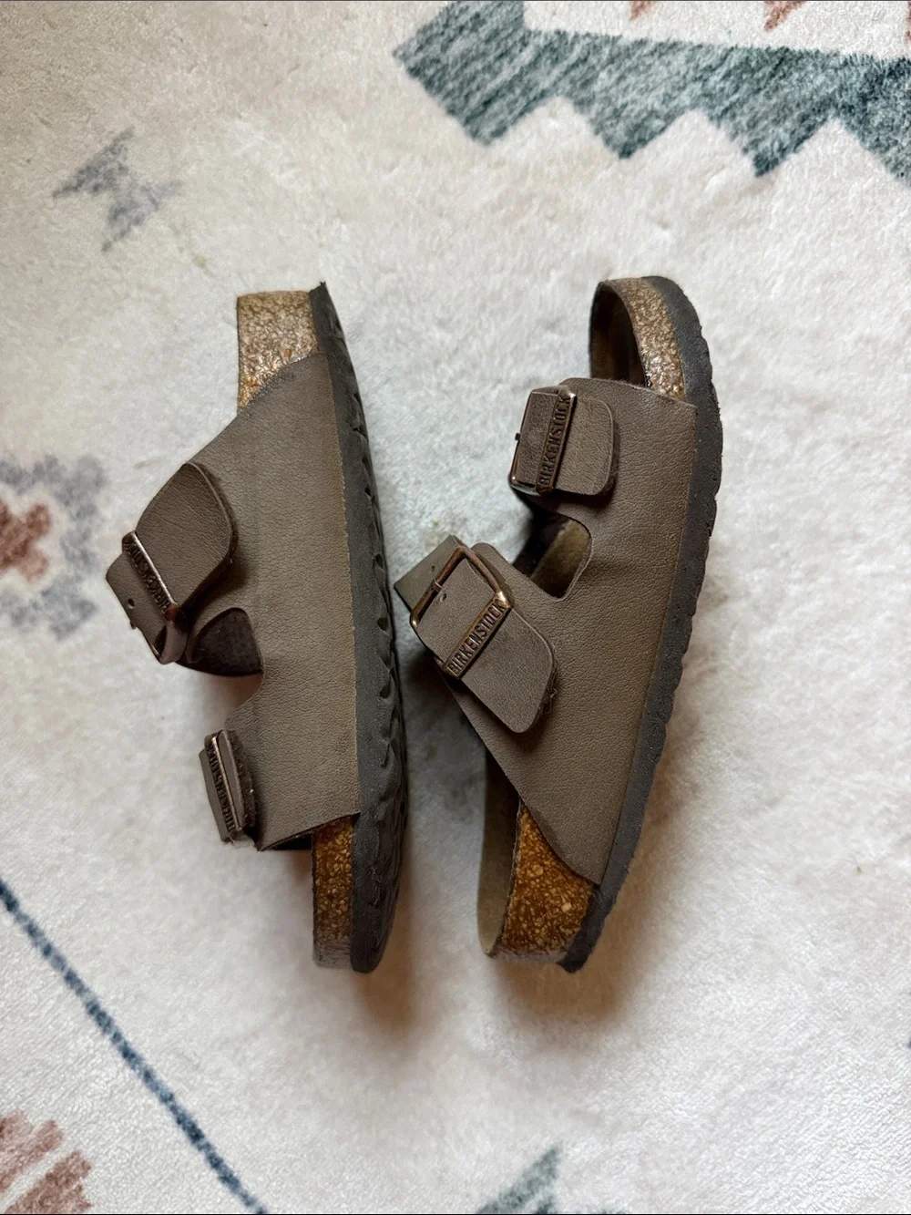 Birkenstock Kids Two-Buckle Slide Sandals in Brown
